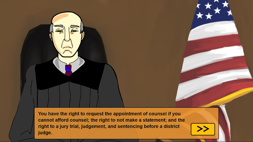 judge reminding the reader their rights